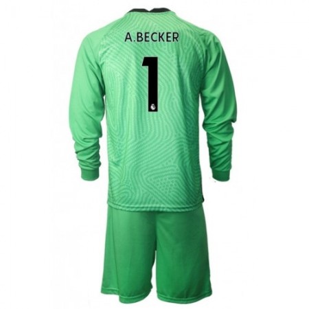 Billiga Fotbollströjor Liverpool A.Becker 1 Målvakt Barn Tredje tröja 2020/21 Långärmad